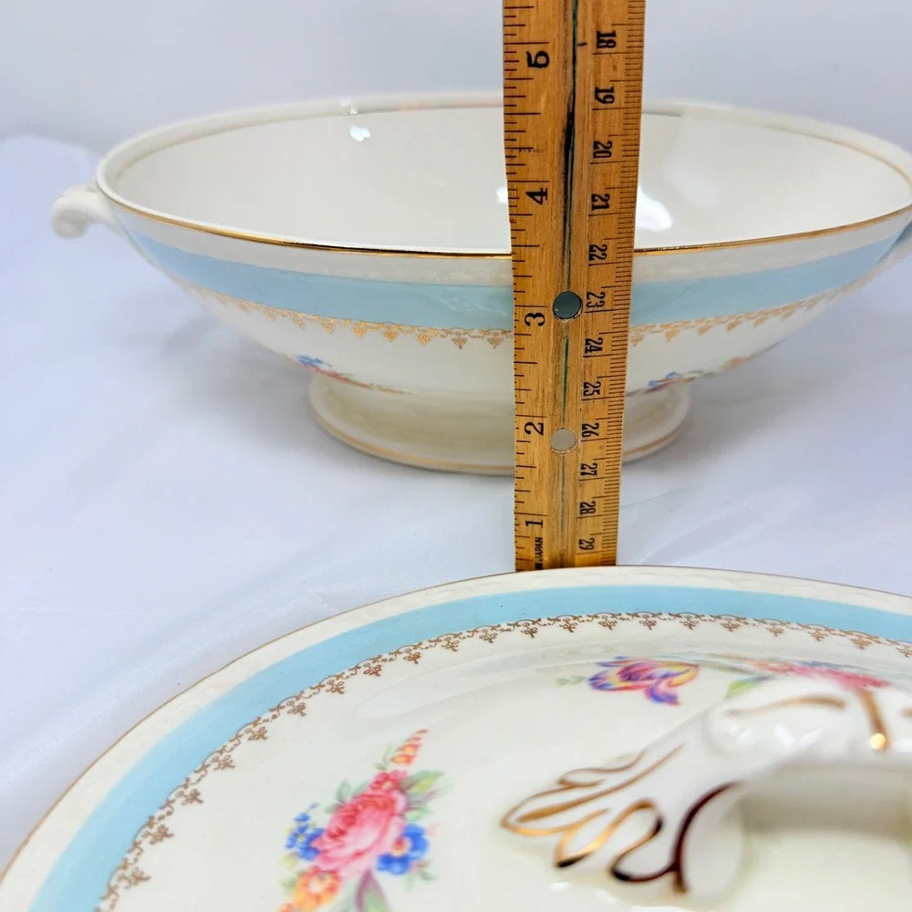 Vintage Homer Laughlin Georgian Eggshell Covered Vegetable  Dish f46 n5